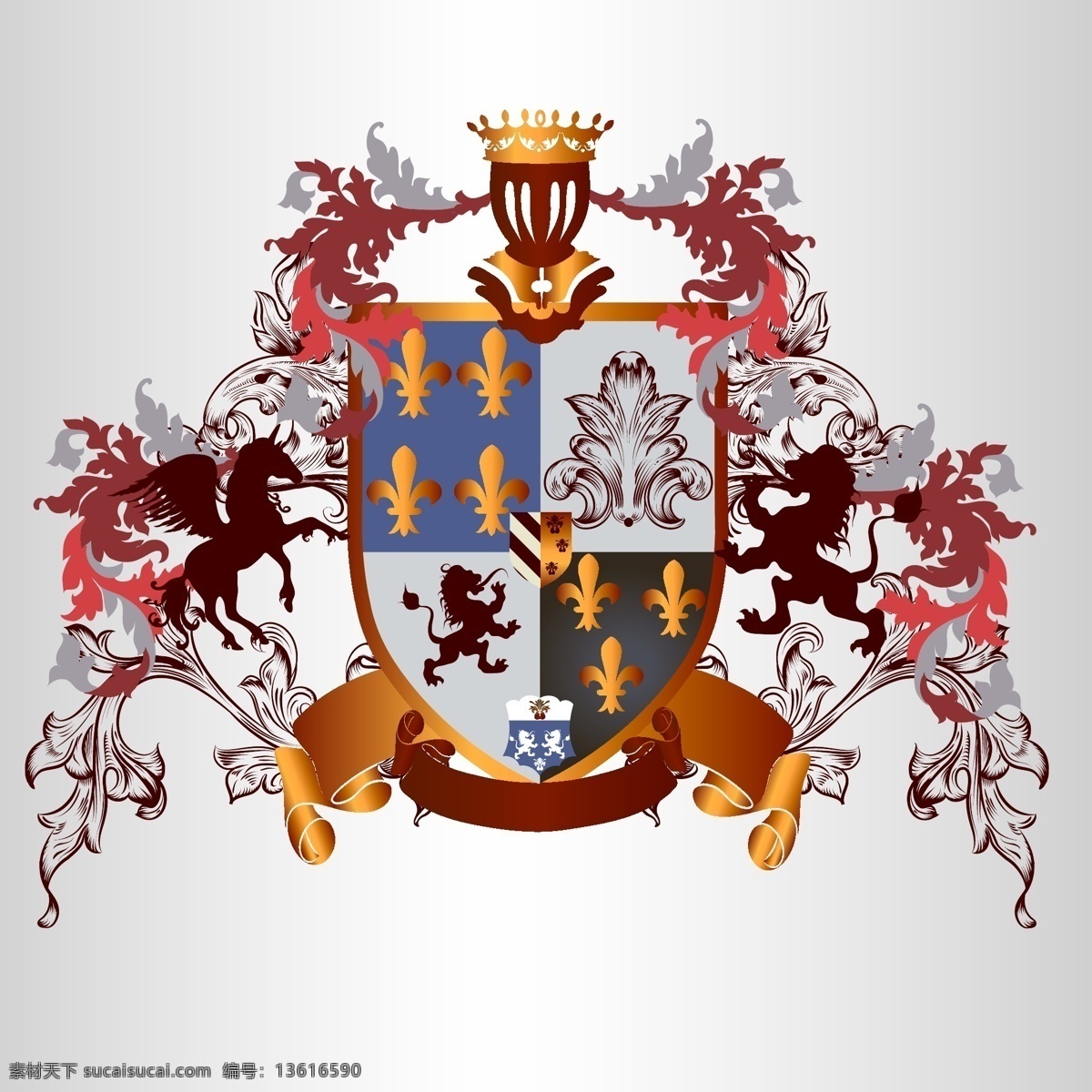 欧式 花纹 盾牌 纹章 狮子 飞马 皇冠 军衔 勋章 怪物 时尚 古典 精美 华丽 花边 矢量 徽章 主题 小图标 标识标志图标 图标 标志 标签 logo