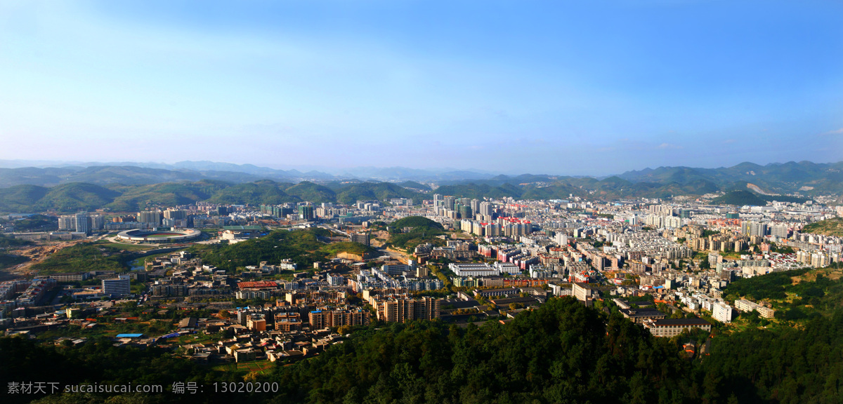 全景 城市全景 遵义全景 山城全景 汇川区全景 遵义市区 凤凰山 遵义 自然景观 建筑景观