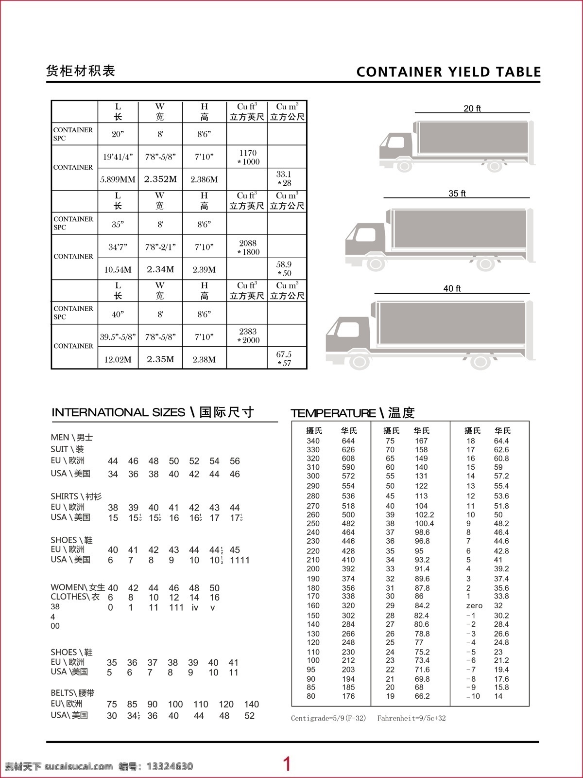 货柜材积表 印刷版本 笔记本 内页 货柜 材积表 印刷 版本 办公用品 生活百科 矢量