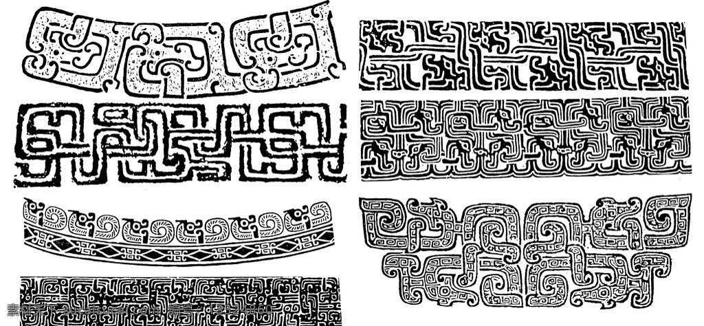 龙纹边框 龙纹 边框 底纹 图腾 黑白 纹路 线条 分层 源文件