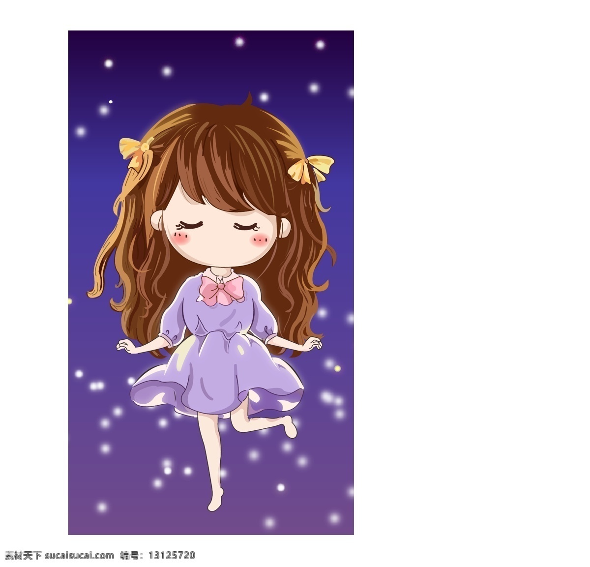 漂亮女孩 女孩 夜晚 仙女 翩翩起舞 萤火虫 光 漂亮 享受 美好 动漫动画 动漫人物