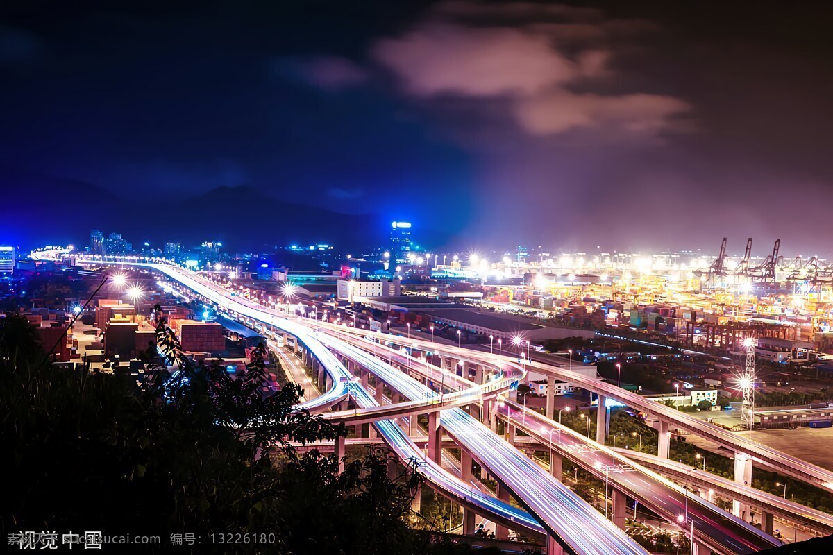 路网图 地产 路网 繁华 夜景 商业 商务金融 商务场景