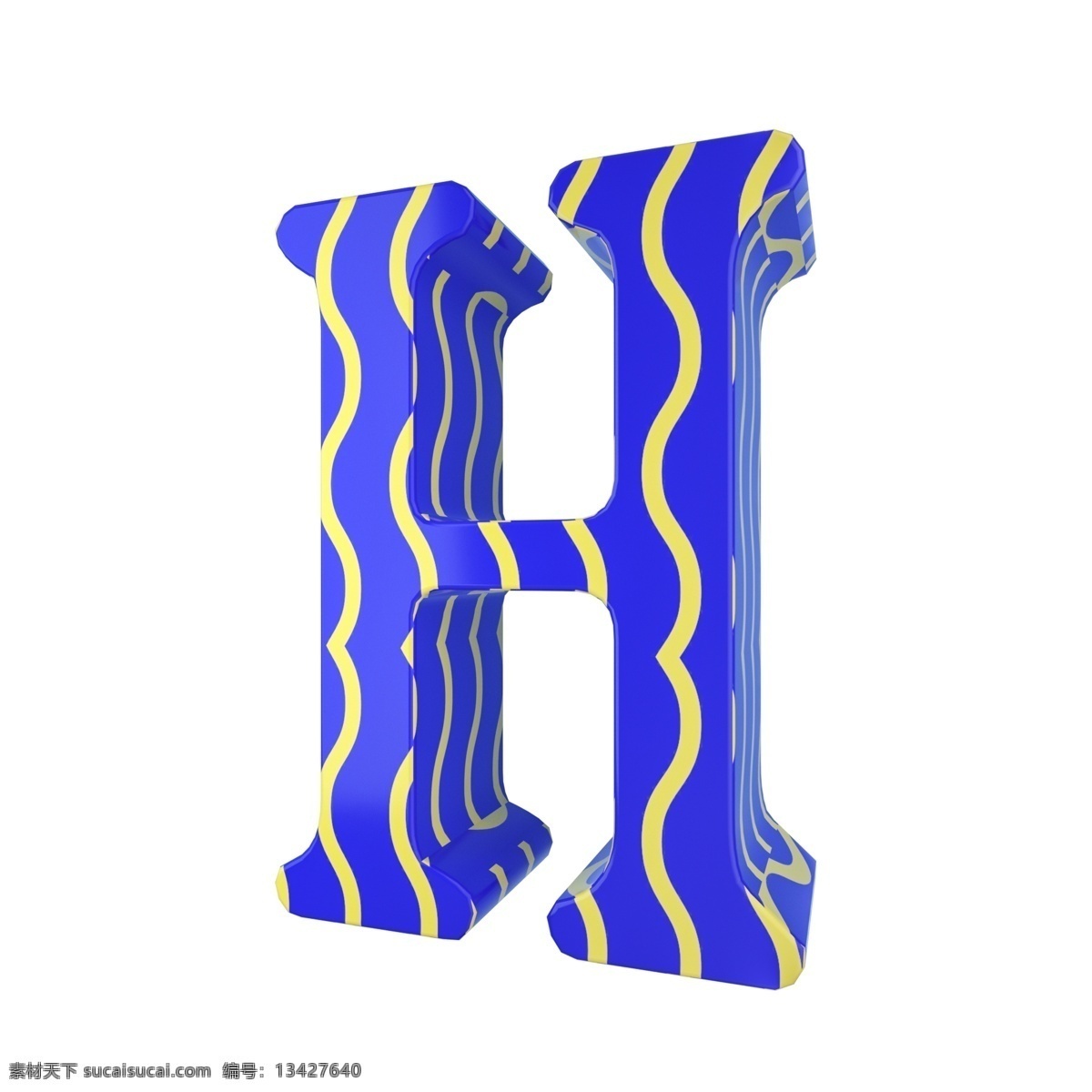 c4d 孟菲斯 风格 立体 字母 h 装饰 3d 孟菲斯风格 黄色 蓝色 创意字母 平面海报配图 电商淘宝装饰 字母h
