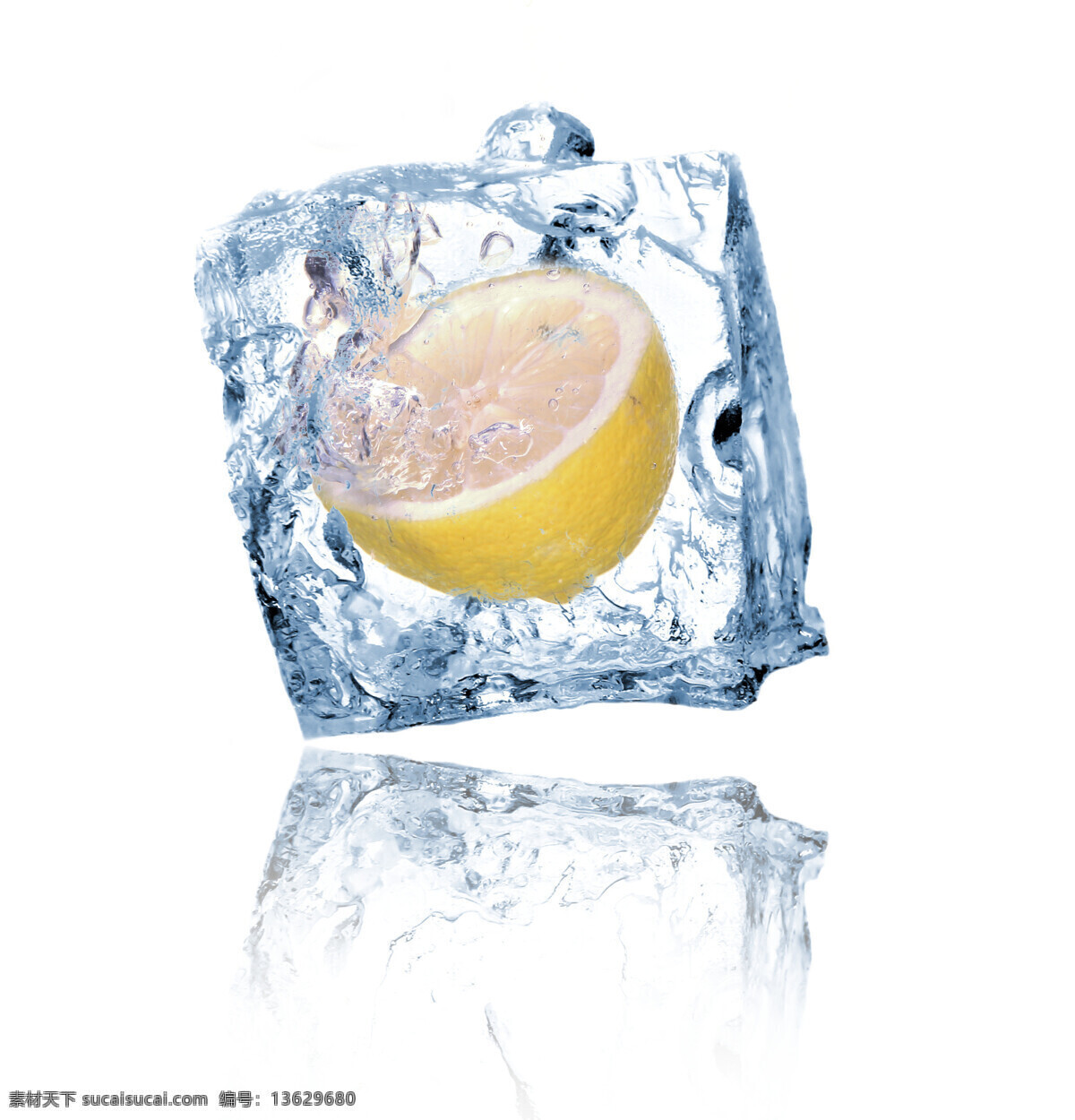 冰块 柠檬 生物世界 水滴 水果 水珠 新鲜水果 冰 中 设计素材 模板下载 冰中柠檬 结冰 psd源文件