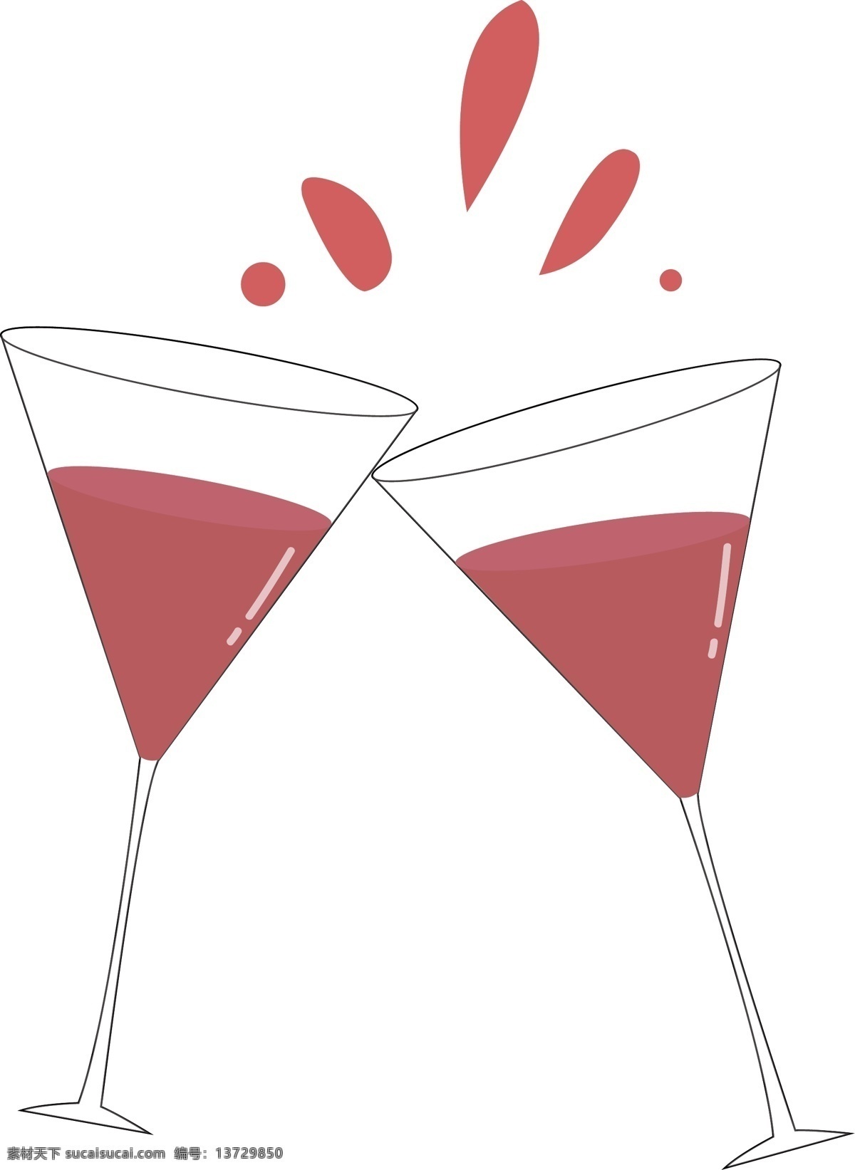 红酒 杯 碰杯 mbe 卡通 矢量 相片 情人节 元素 红酒杯 相片情人节