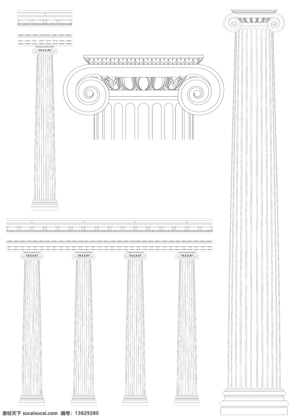 欧洲 支柱 矢量 建筑 柱 欧洲的 矢量图 其他矢量图