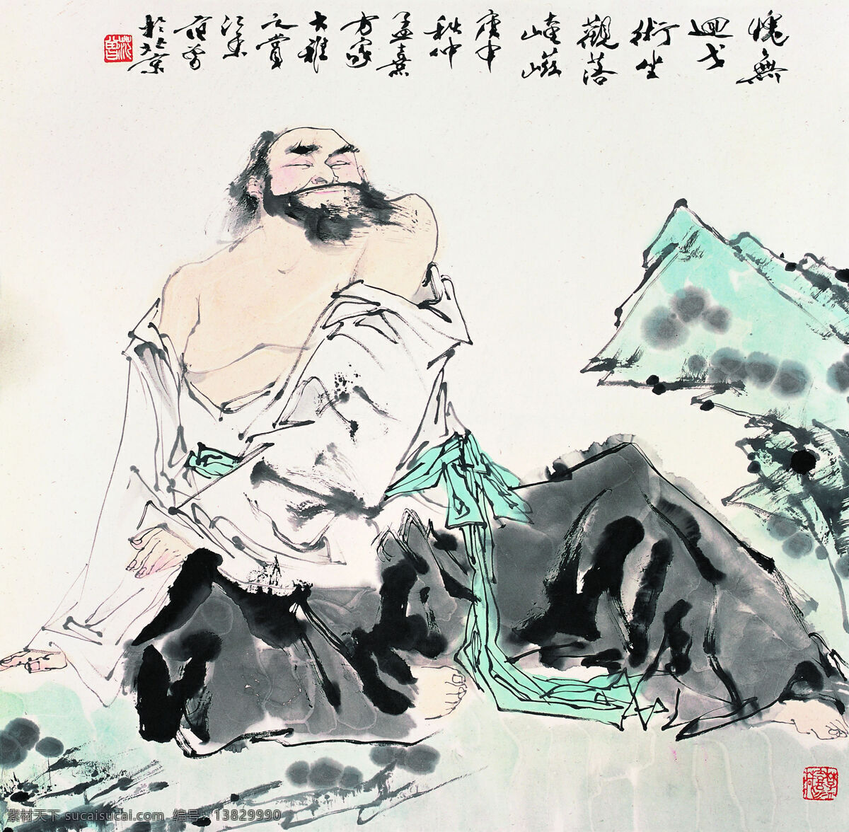 谢灵运 诗意 图 刺绣 中国画 立轴 写意人物画 愧无回戈术 坐观落崦嵫 范曾作品 工艺美术 平面广告 装饰设计 装饰素材 室内装饰用图