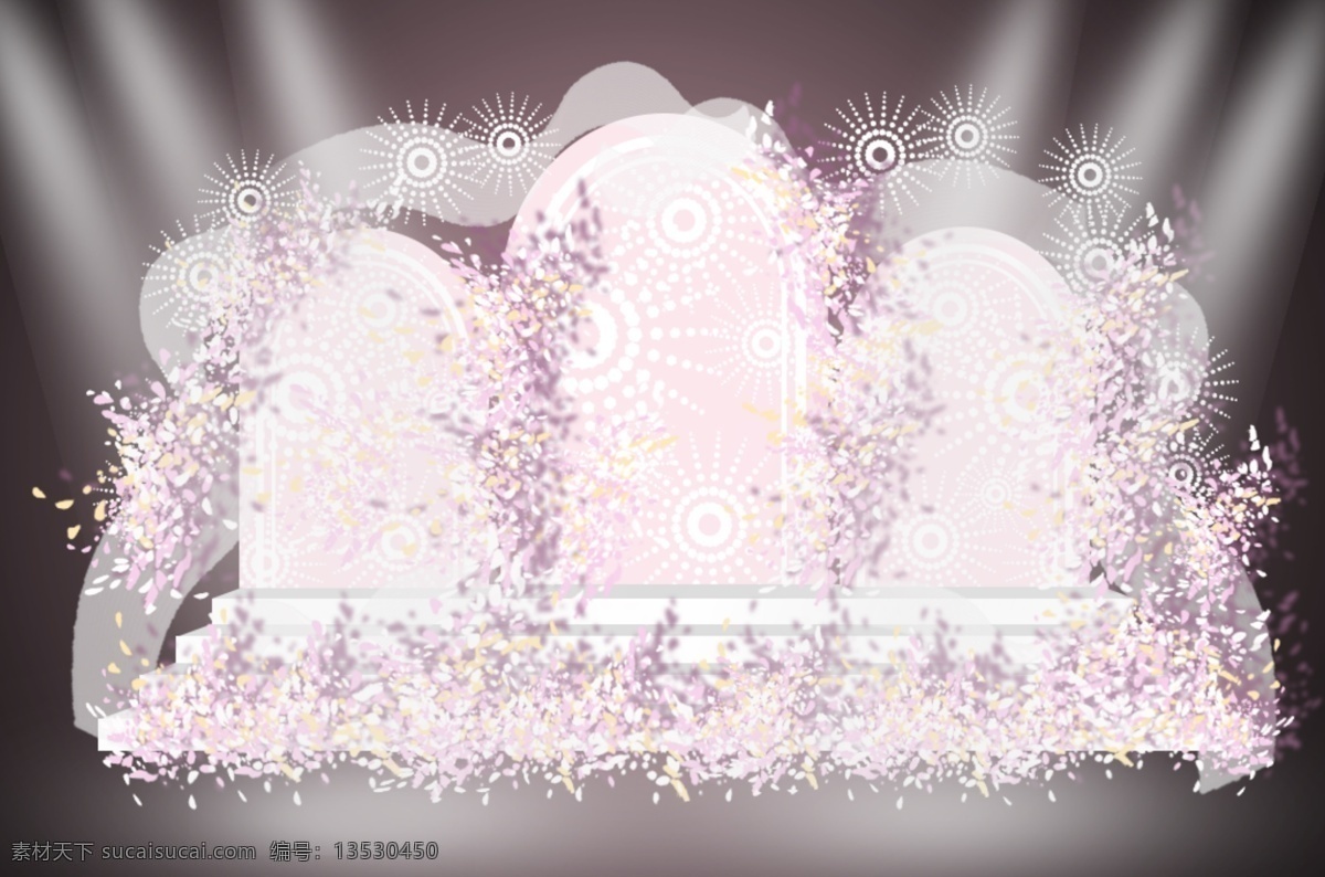 粉色 梦幻 婚礼 迎宾 区 效果图 阶梯 粉色背景 迎宾区 粉色花艺 纱幔