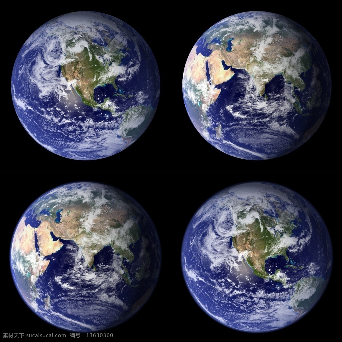 整个地球 蓝色星球 蓝色地球 太空 太空看地球 球 黑色背景 地球大图 大图地球 四个地球 宇宙地球 行星 鸟瞰 鸟瞰地球 大图