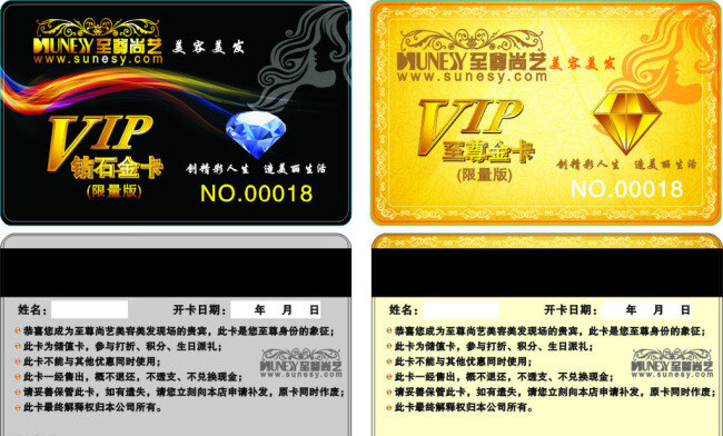 vip 贵宾卡 金色背景 名片卡片 钻石卡 至尊 尚 艺 美发 矢量 黑色背影 美女 底纹 名片卡 其他名片