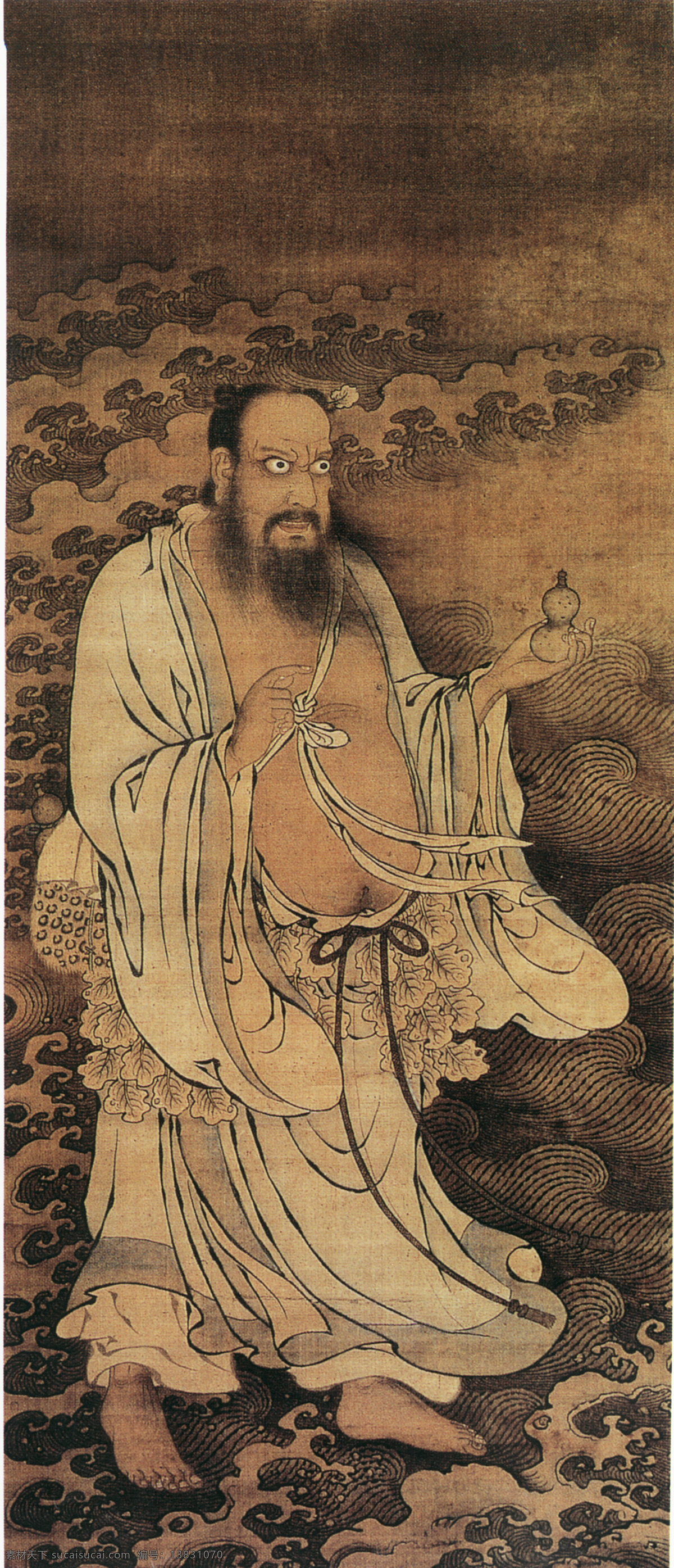 国画 国画艺术 中国风 文化画 中国画 水墨画 水墨 绘画书法 文化艺术 古代 人物 壮汉 神仙 葫芦