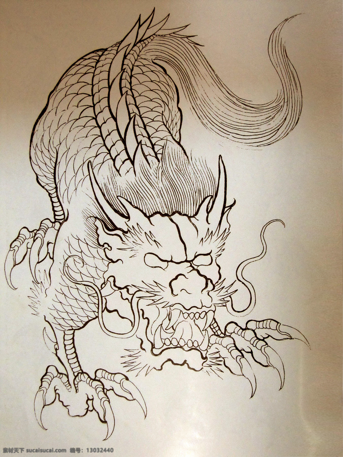 线稿 龙下山 亮 传统 刺青 画集 绘画 阿亮 古典 文化艺术 传统文化
