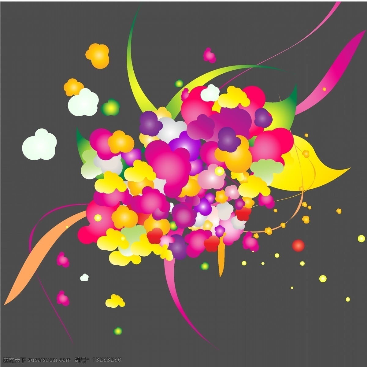 缤纷 背景 黑色 花纹 矢量图
