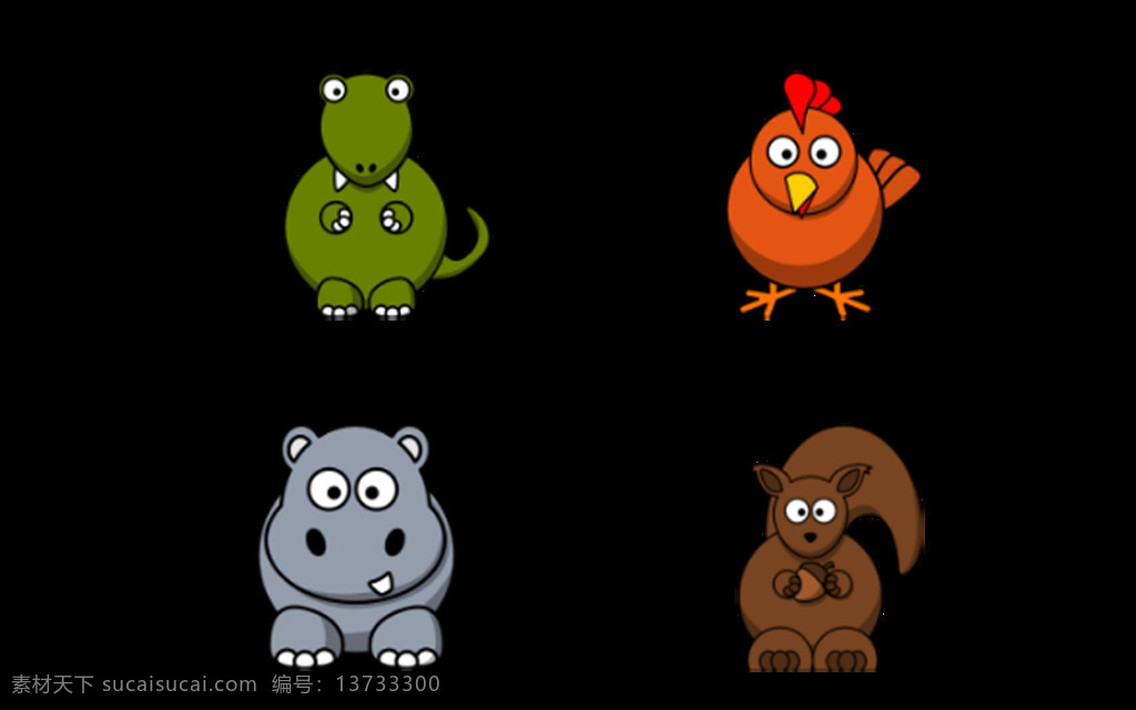 扁平 动物 图标 icon 动物图标 图标设计 扁平图标 手绘动物 动物icon 卡通图标 小鸡 恐龙 河马