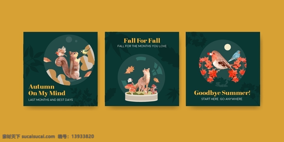 童趣 彩绘 动物 卡片 彩绘动物 动物卡片 狐狸 松鼠 小鸟 广告海报设计 名片卡片
