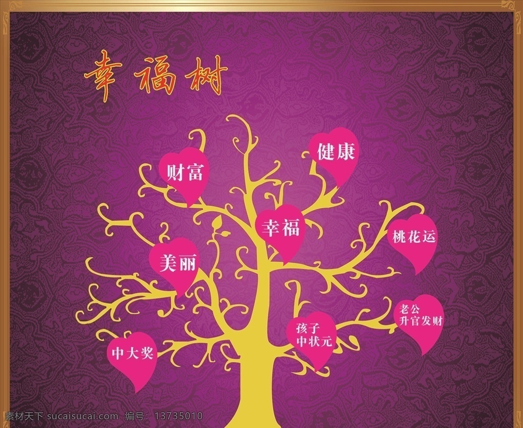 幸福树 幸福 健康 财富 童华云 中大奖 美丽 美容 门店招牌名片