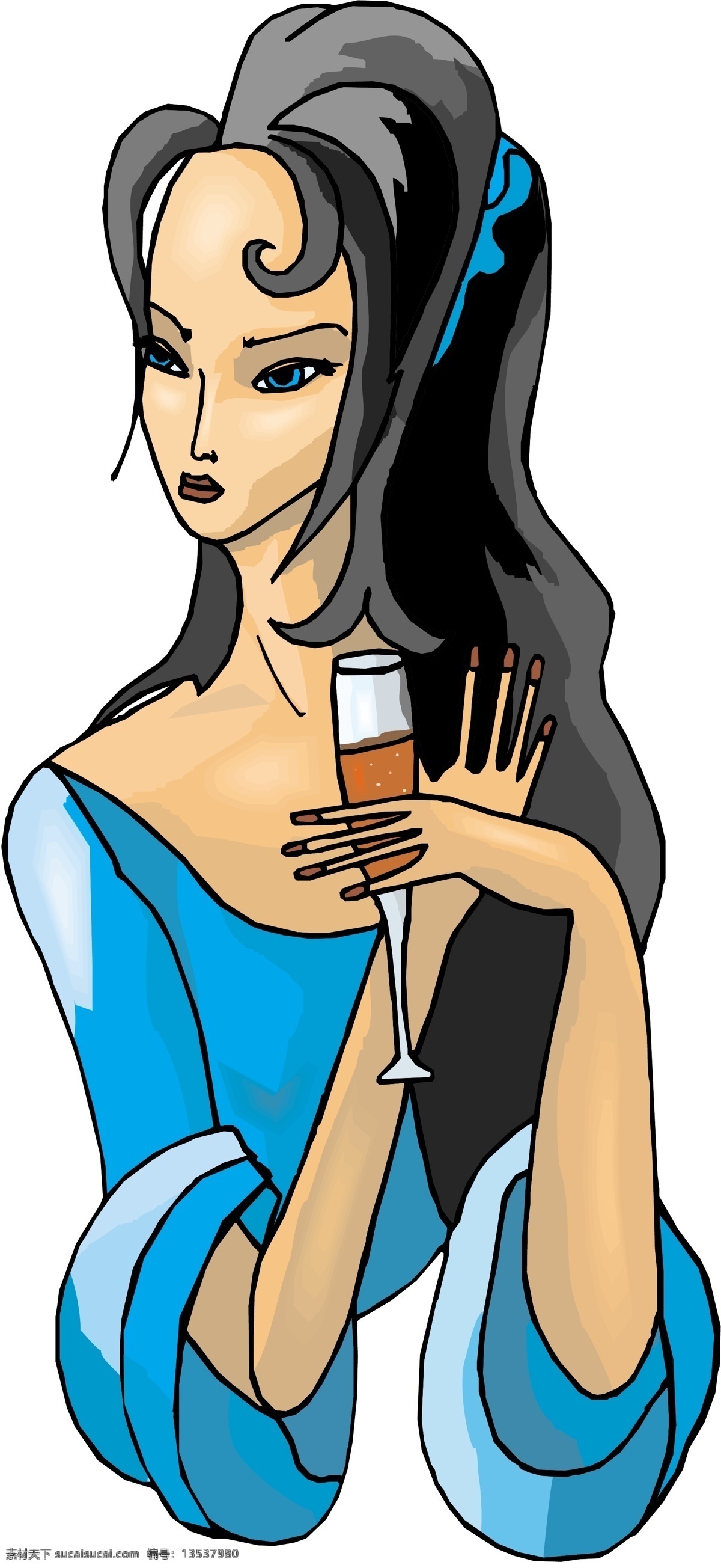 酒吧 女 服务员 干杯 喝酒 红酒 矢量人物 矢量图库 职业人物 酒吧女 psd源文件
