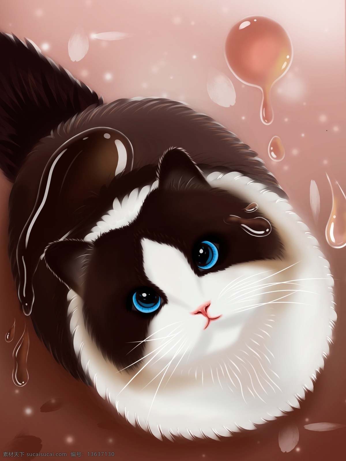 梦觉插画猫 插画 宠物 动物 猫 蛋糕 小猫 可爱猫 励志 梦幻 梦觉原画 梦觉小猫 唯美猫