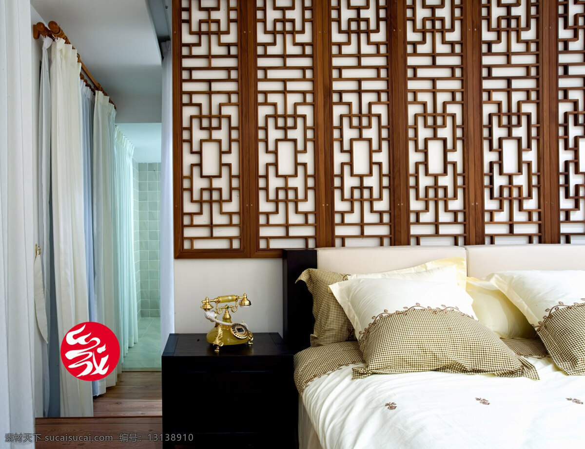 中式 床头 背景 墙 背景墙 装修 家居装饰素材 室内设计