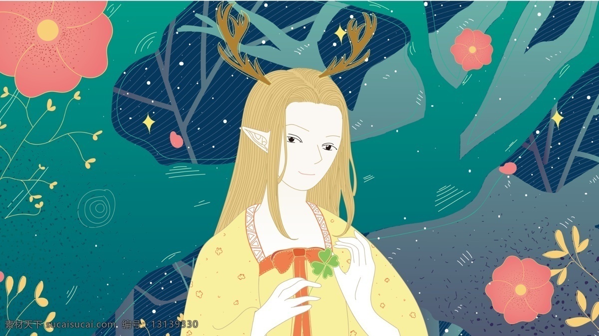 林 深见 鹿 古典 女孩 林深见鹿 宠物 精灵