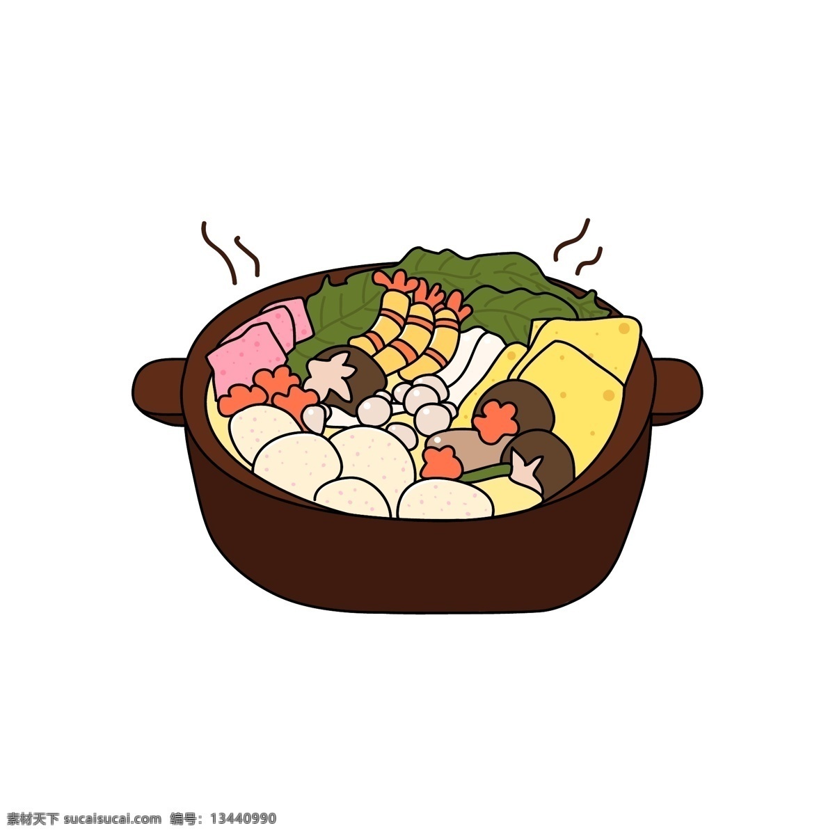 卡通 手绘 火锅 食 材 矢量图 日式 寿喜锅 食材 食物 可爱 火锅配菜 日本寿喜烧 png格式