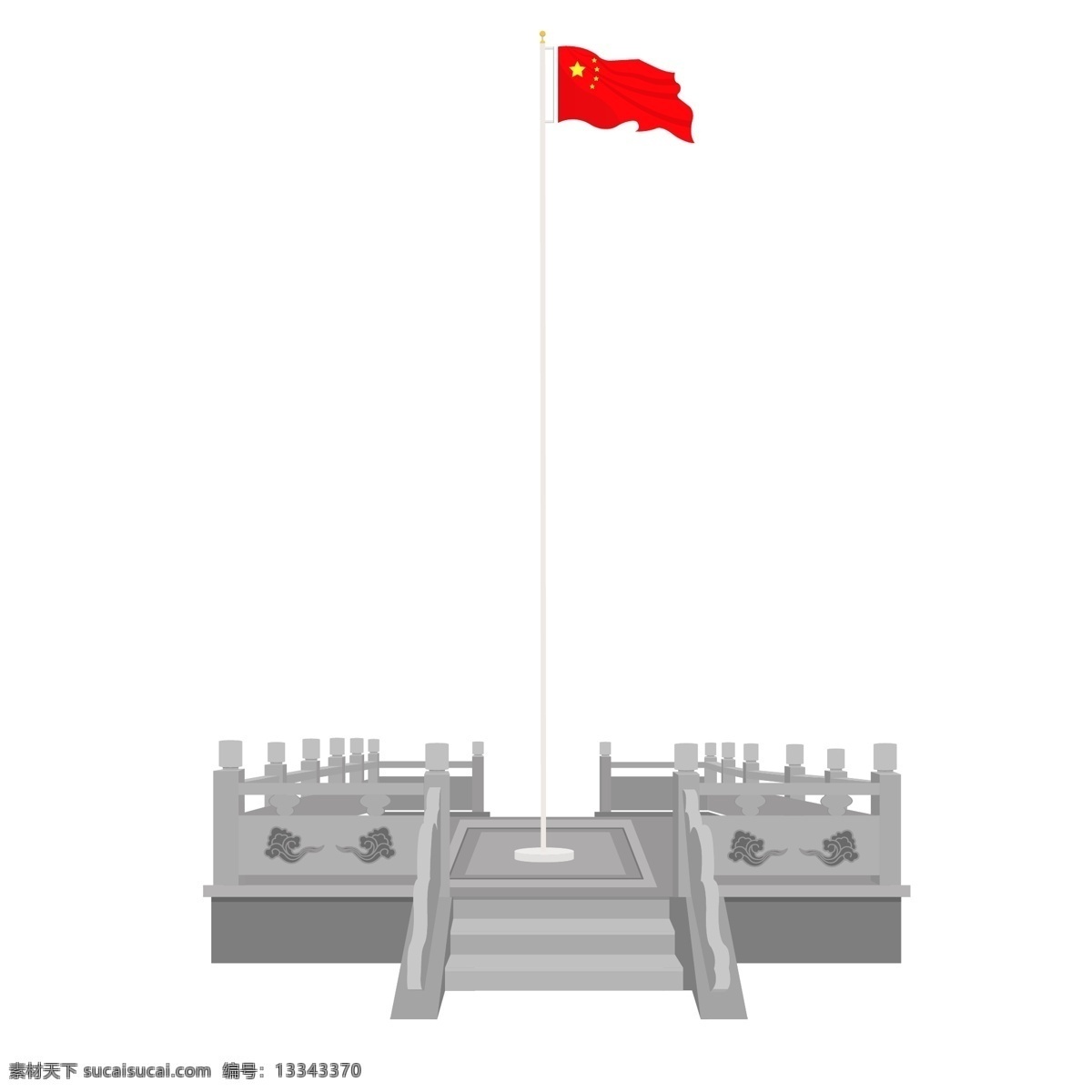 共产党 诞辰 手绘 矢量 扁平 升旗台 手绘矢量 简约 五星红旗 红旗 中国共产党 解放军 国旗 升旗 军人 建军节 透明底免抠
