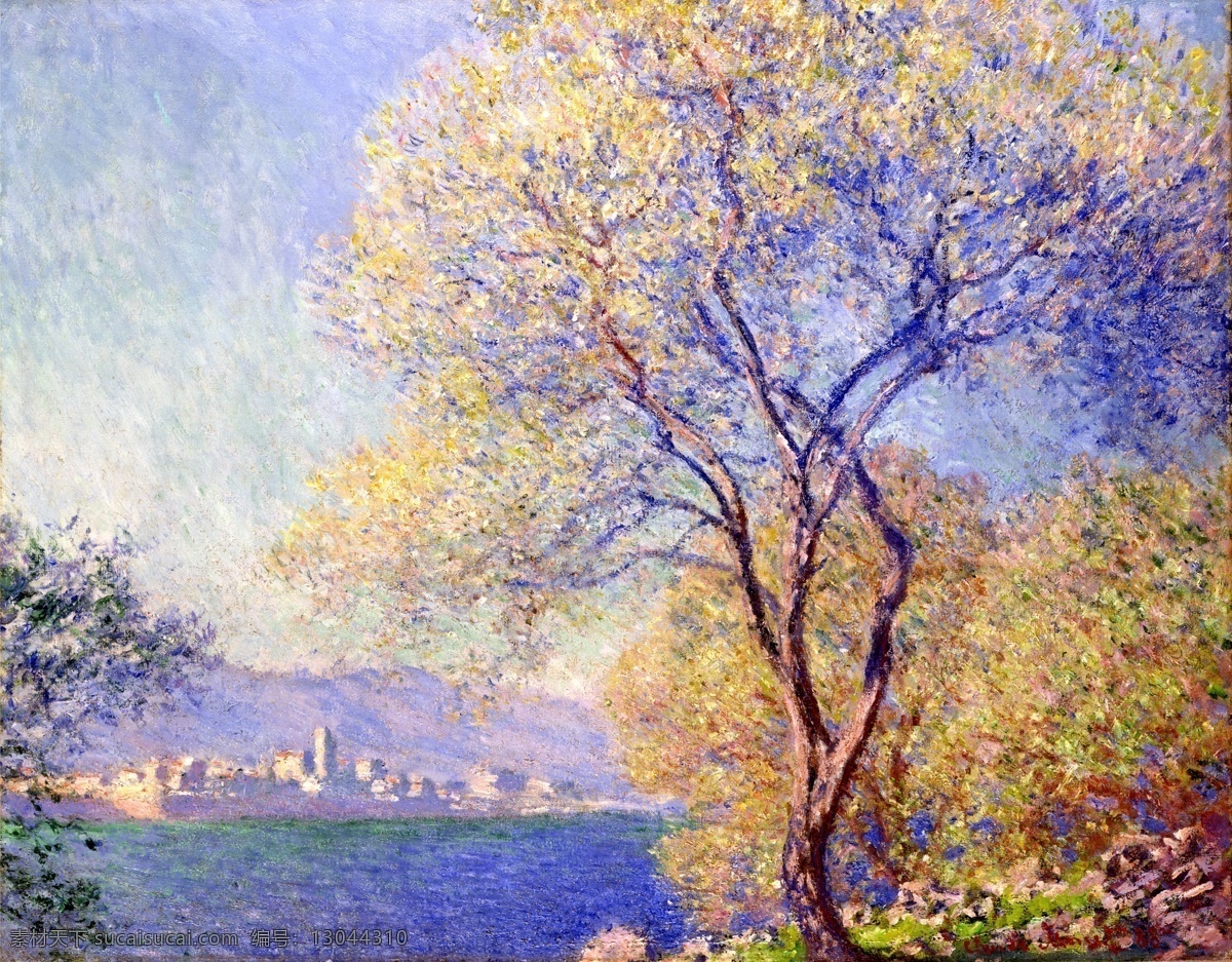 风景 建筑 田园 植物 水景 印象 画派 写实主义 油画 装饰画 garden salis the from seen antibes 装饰素材