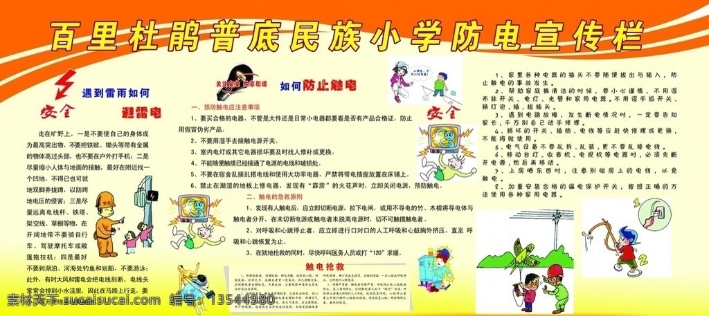 防触电 中小学 生防 触电 宣传 电击 展板 展板模板