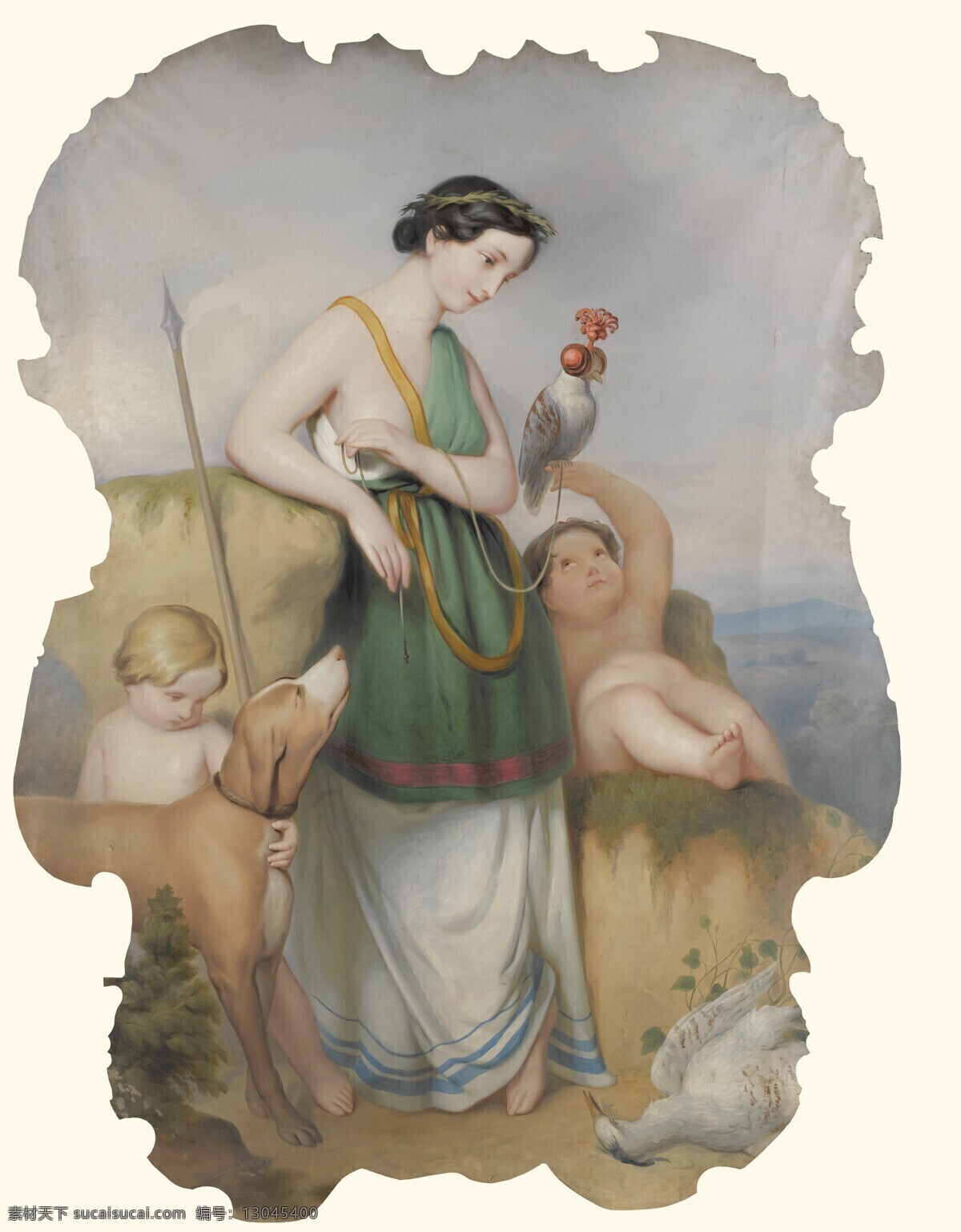 古典油画 绘画书法 文化艺术 仙女 英国 油画 神话故事 设计素材 模板下载 世纪 交替时期 家居装饰素材