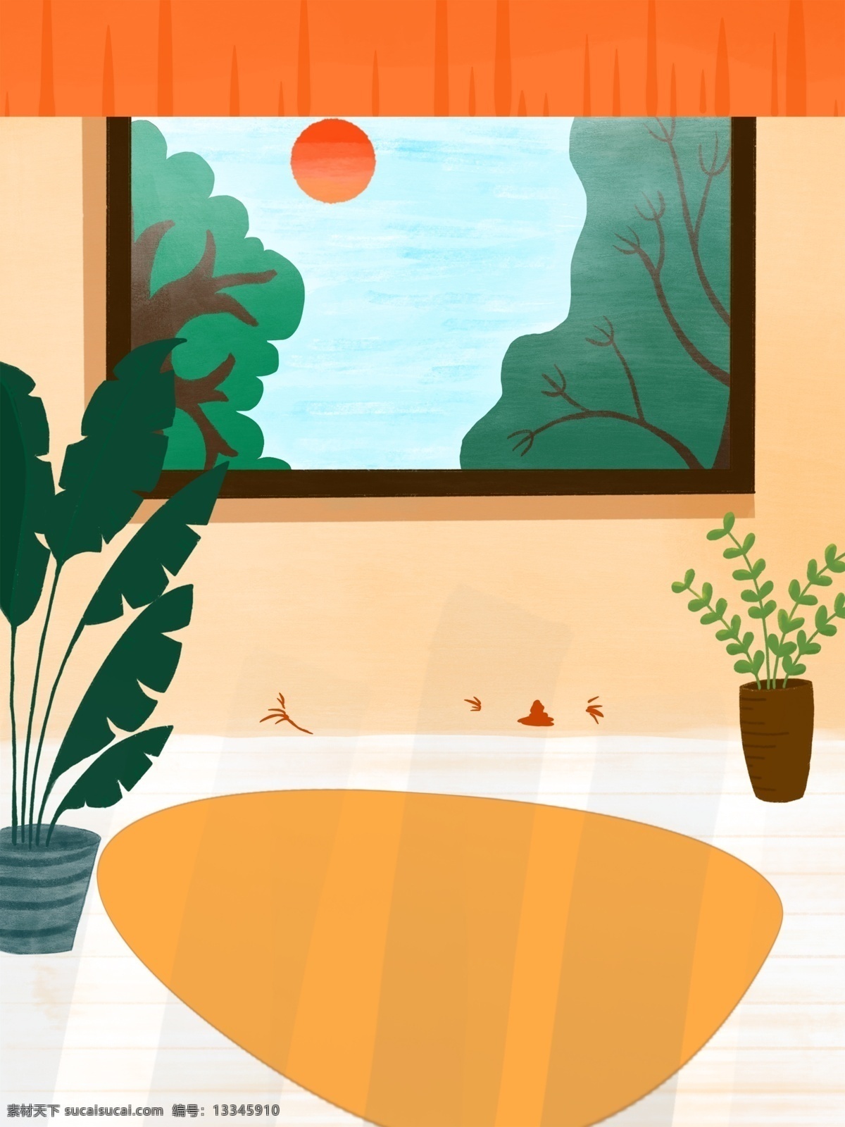 夏季 室内 盆栽 背景 植物 太阳 立夏 传统节气 背景设计 通用背景 促销背景 背景展板图 背景图