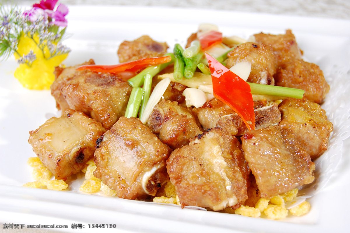 蒜香仔排 排骨 蒜香骨 炸排骨 椒盐骨 香酥排骨 菜品图 餐饮美食 传统美食