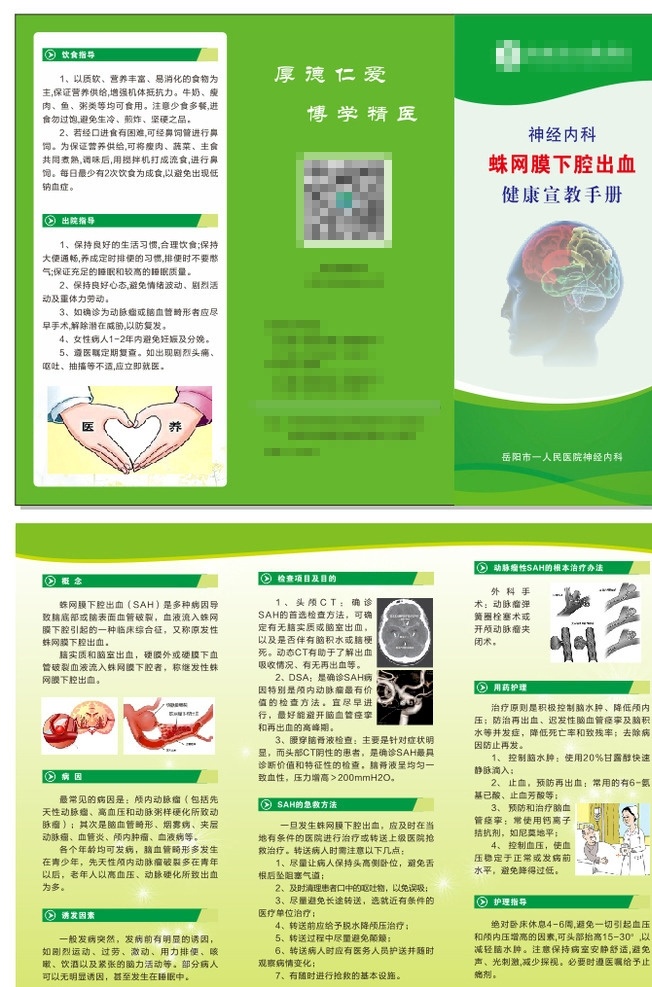 蛛网膜 下腔 出血 三 折页 蛛网膜三折页 三折页 内科三折页 医院 医院折页 dm宣传单