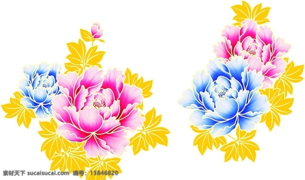 牡丹花 矢量花纹 矢量牡丹花 手绘牡丹 牡丹 底纹边框 花边花纹