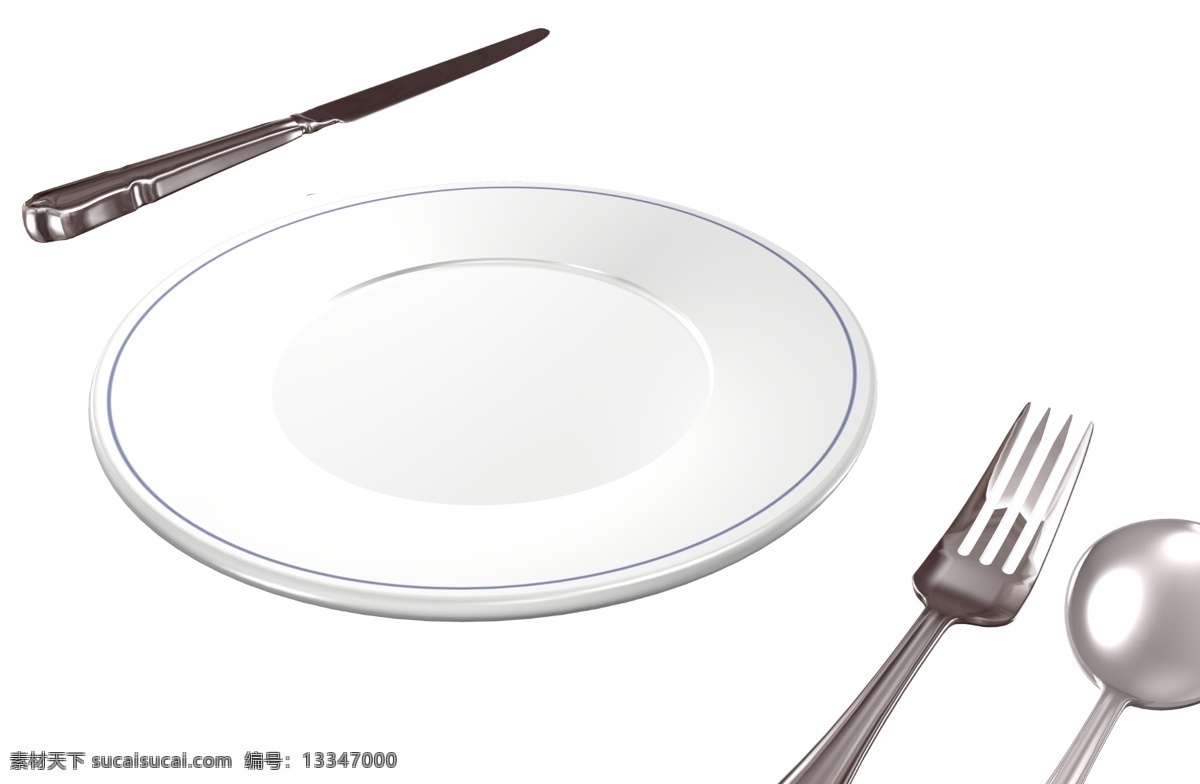 西式 饮食 盘子 刀子 叉子 餐具 桌布