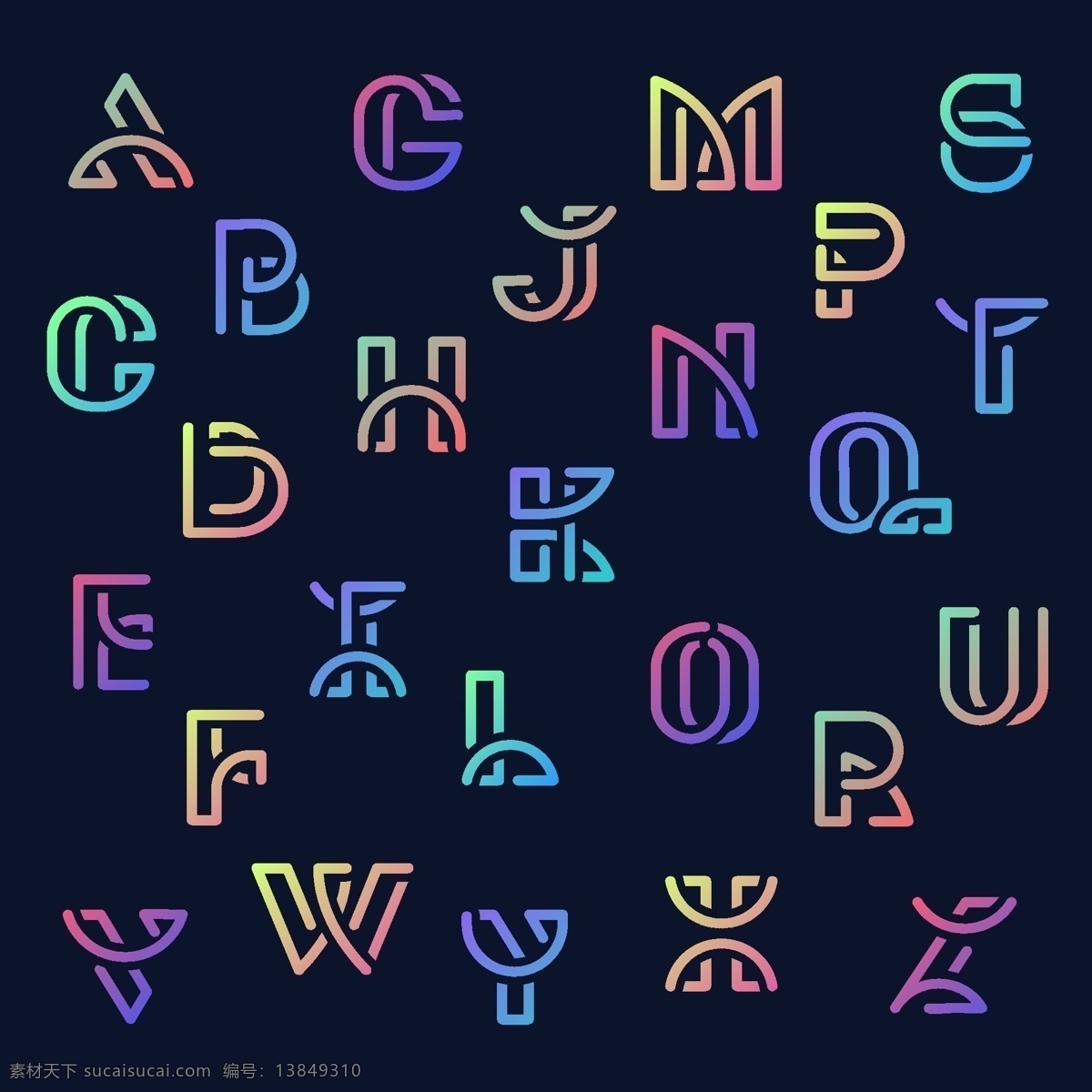 英文大写字母 英文字母 矢量字母 卡通字母 彩色渐变字母 时尚字母 手绘字母 现代字母 创意字母 艺术字母 字母设计 品质感字母 数字字母 标志图标 其他图标