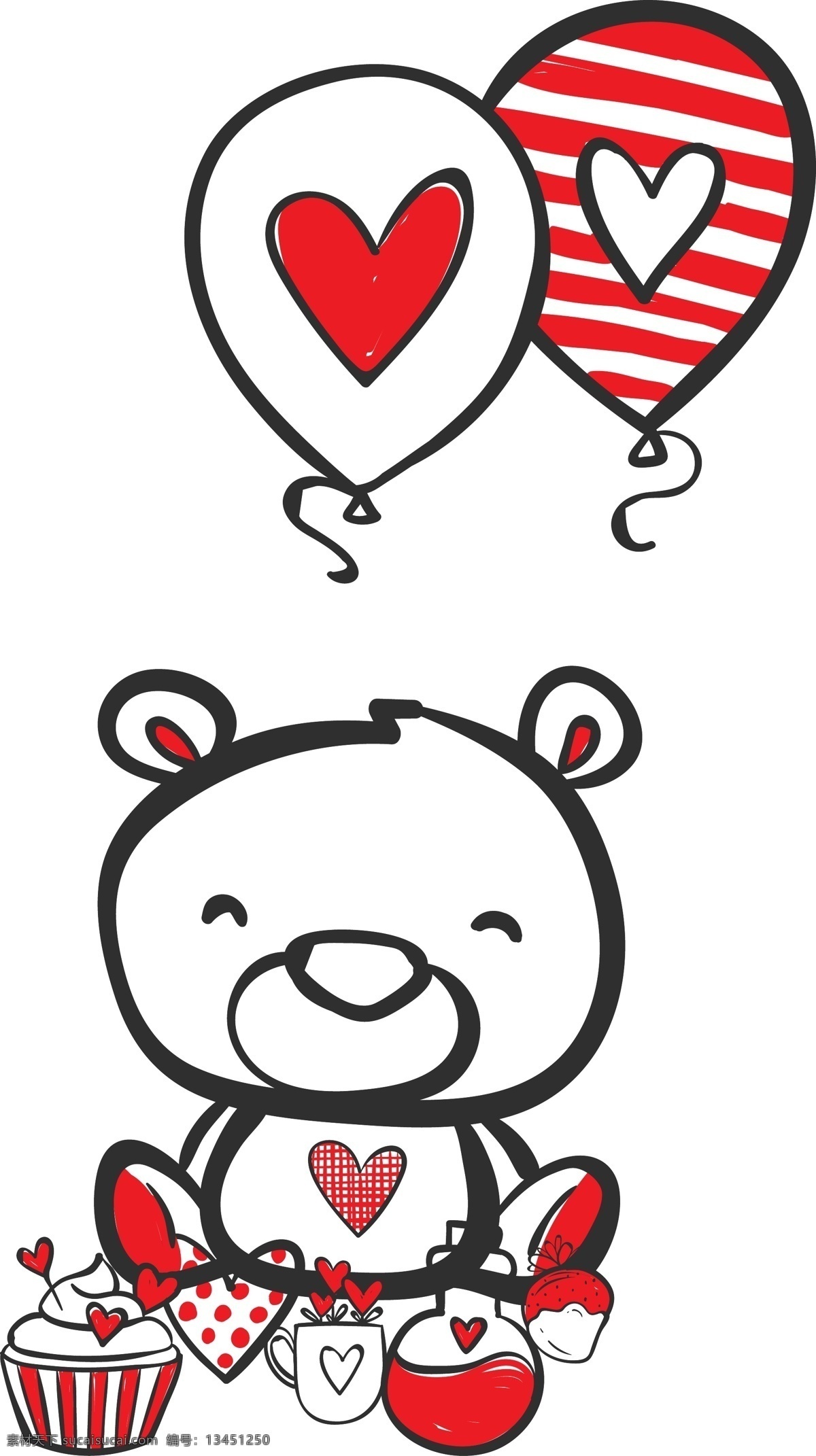 小 熊 浪漫 唯美 元素 商用 喜庆 冬天 装饰 庆祝 矢量图 新年 背景