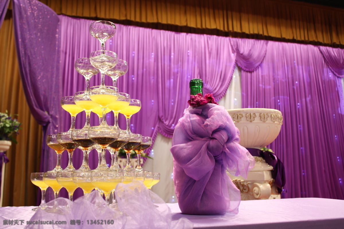 婚庆现场布置 婚庆 现场 香槟 布置 装饰 旅游摄影 紫色