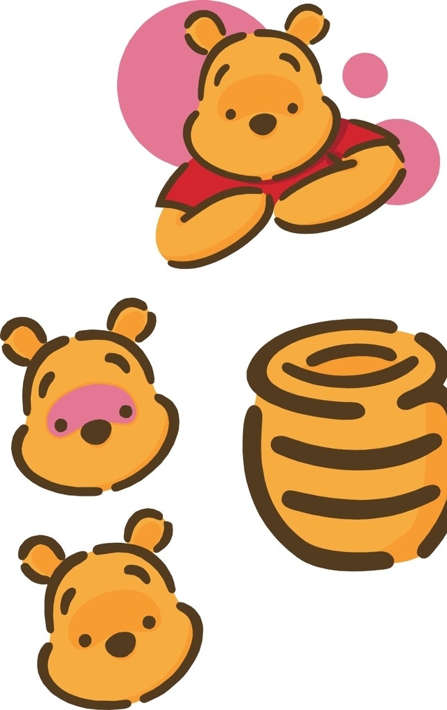 维尼 小熊 蜂蜜 卡通 维尼小熊 图案 动漫动画 动漫人物
