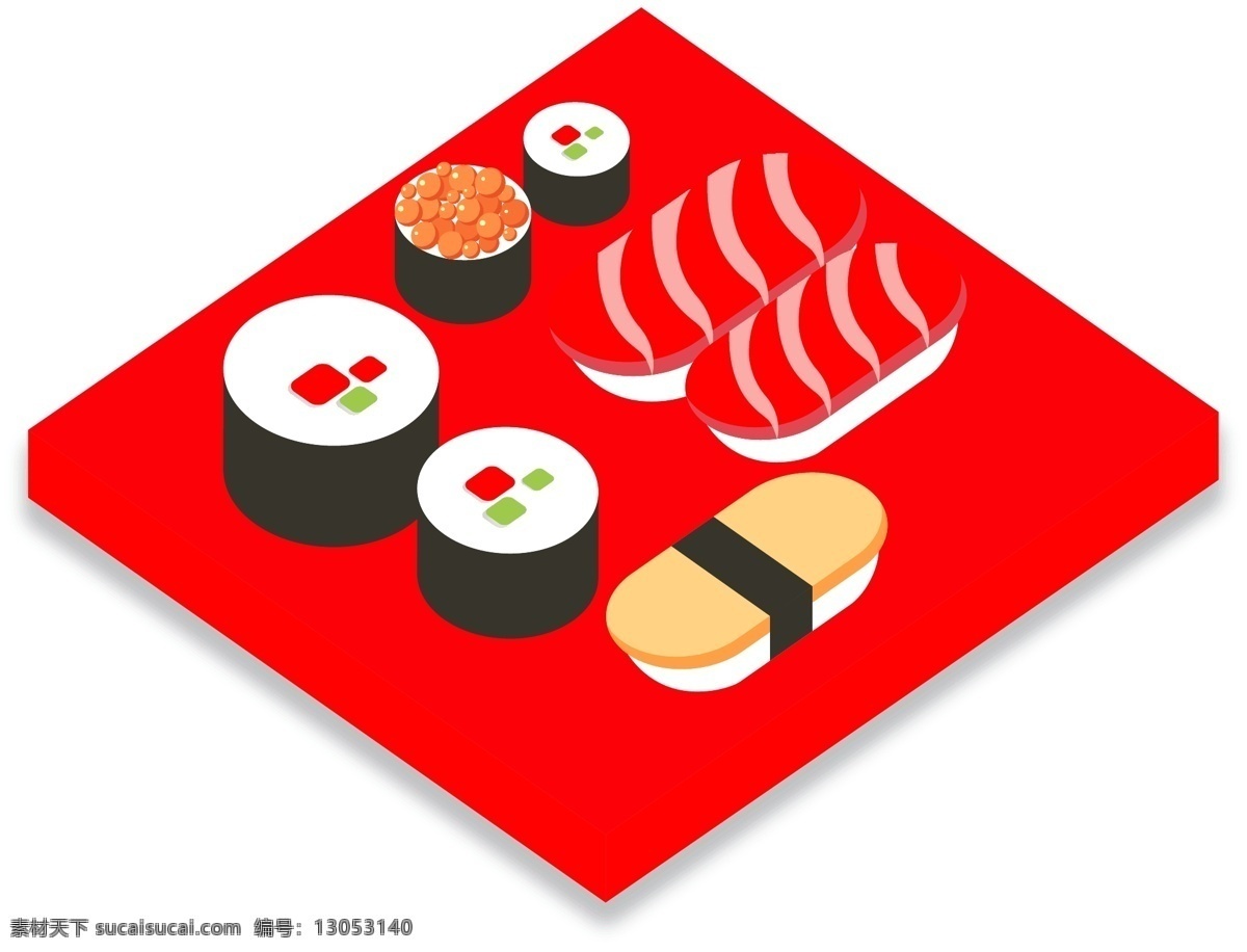d 轴 测 图 寿司 食物 矢量 图标 设计素材 日料 日本料理 三文鱼 鱼子酱寿司 dsushi 厚蛋烧寿司