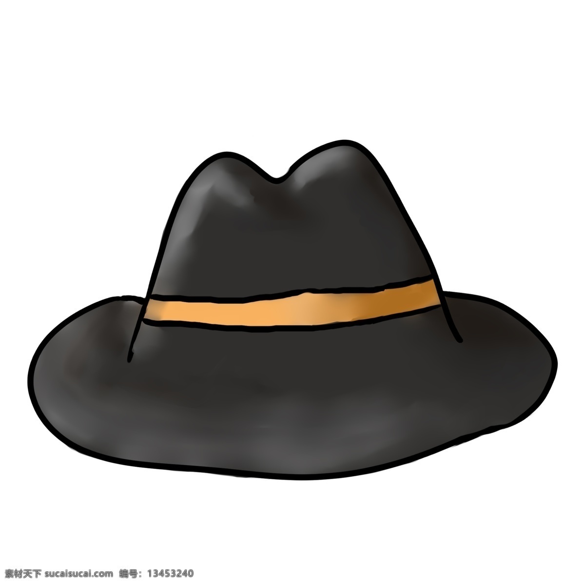 黑色 绅士 帽子 插画 黑色的帽子 卡通插画 帽子插画 装饰帽子 遮阳帽子 取暖帽子 绅士的帽子