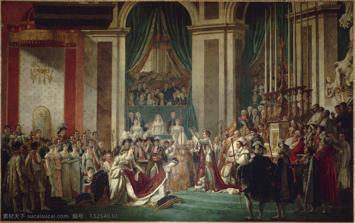 拿破仑加冕 罗马教皇 皇后约瑟芬 拿破仑 加冕 法兰西皇帝 科西嘉岛 青年 皇冠 绘画书法 文化艺术