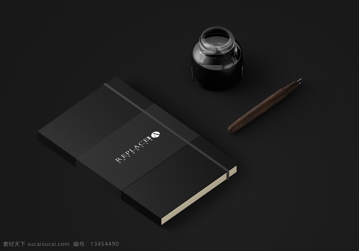 笔记本样机 办公 商务 办公vi 企业办公 品牌vi 时尚vi 简约vi 商务vi vi样机 笔记本 黑白vi 绘画本 钢笔 墨水 vi设计