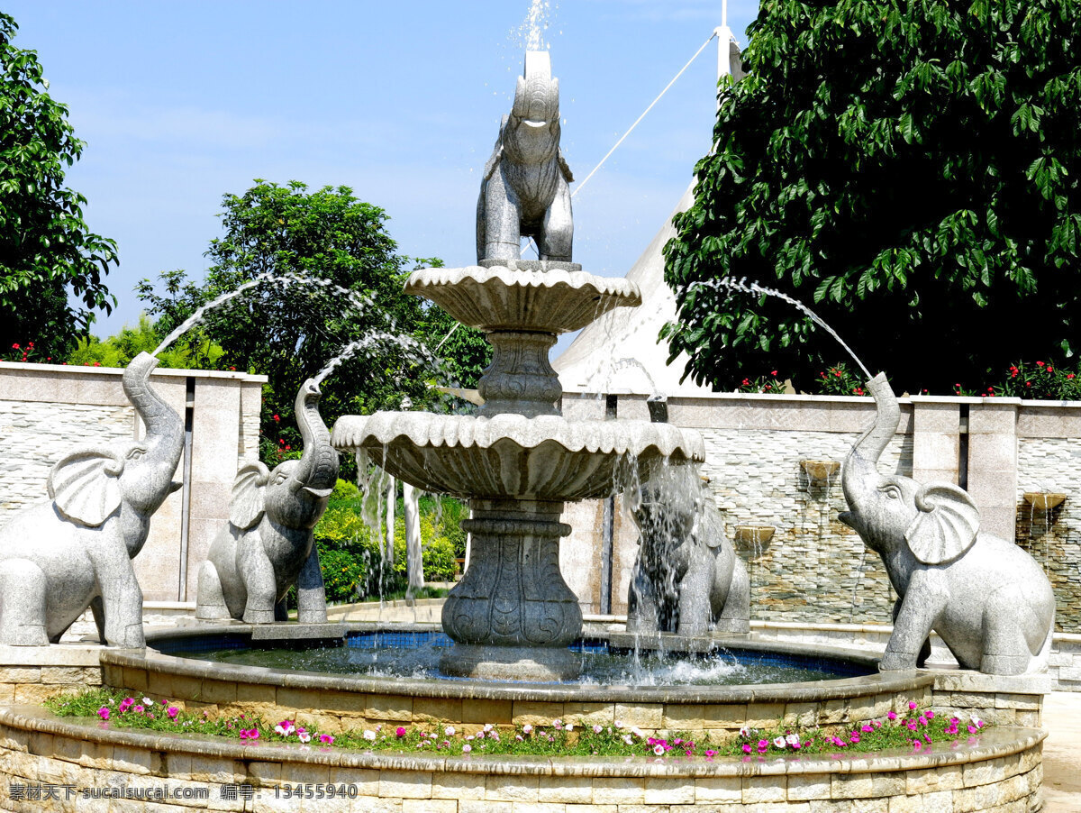 五象喷泉 五象 喷泉 喷水 小喷泉 喷泉水 水柱 雕像 建筑园林 雕塑