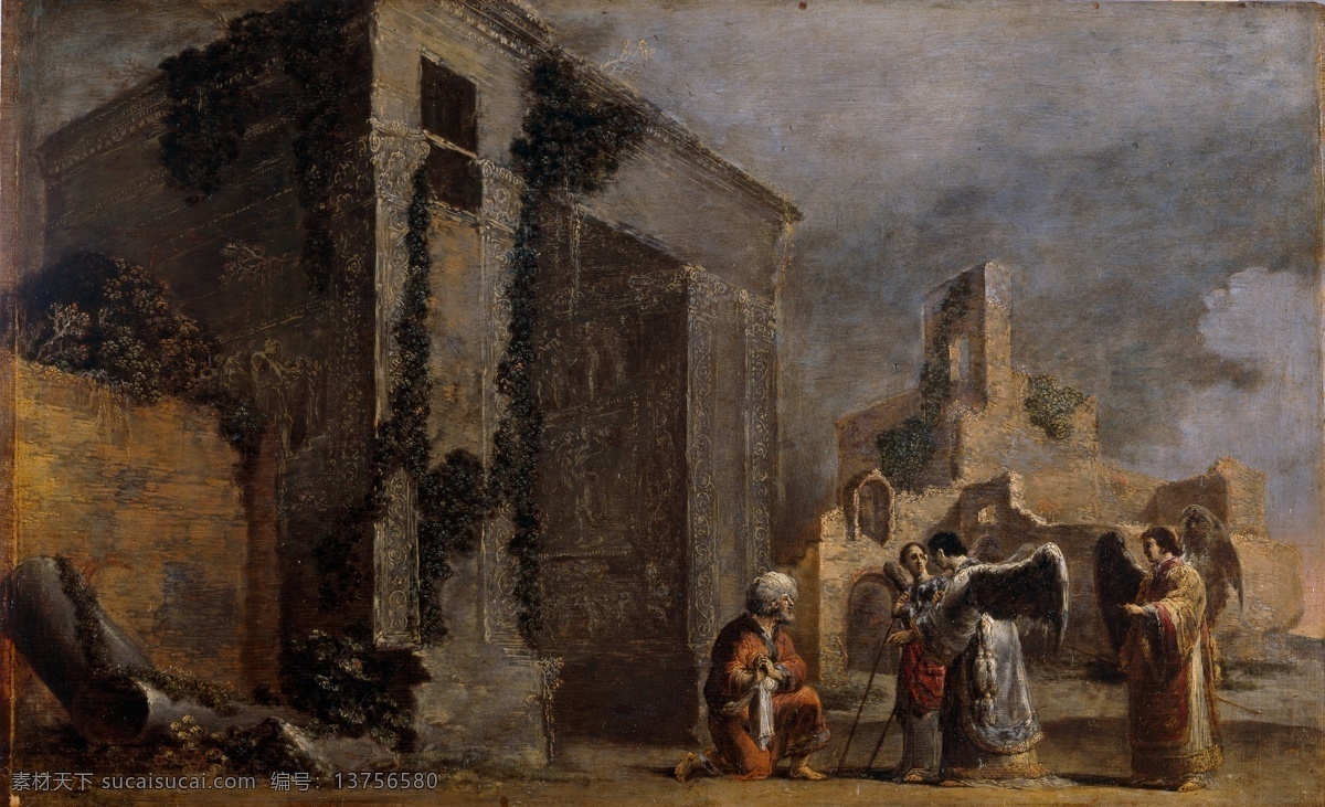 西方 古典 风景 建筑 自然 水景 山水 田园 印象派 写实主义 油画 装饰画 ca angeles tres los y abraham leonaert bramer 高清 印象 画派 无 框 画 装饰素材