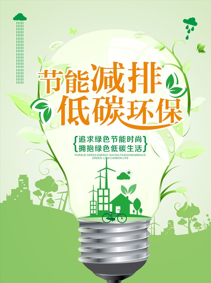 节能减排图片 环保 低碳 保护环境 呵护地球 节能减排 灯泡 城市 扁平化 天气 图标 和谐中国