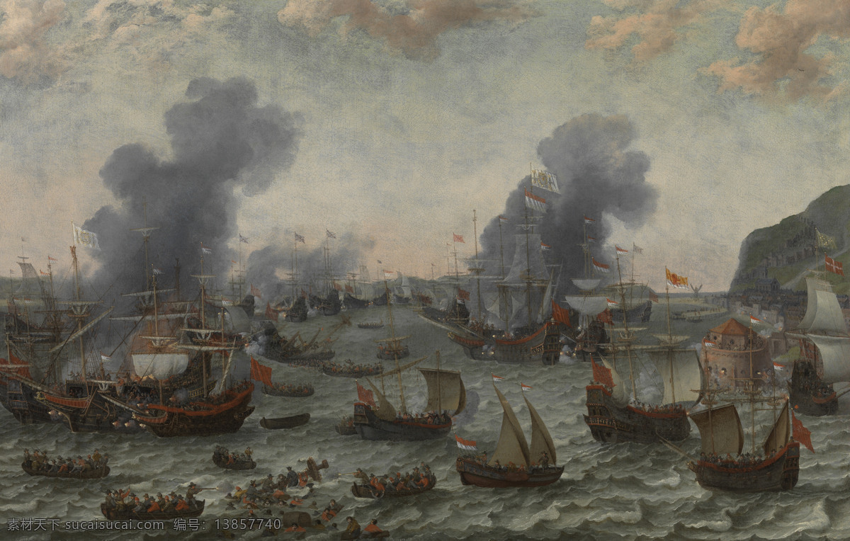 大师 画家 古典 画 建筑 景物 装饰画 油画 ca abril gibraltar de batalla la adam willaerts 人物 高清 西方 国外 现代 家居装饰素材