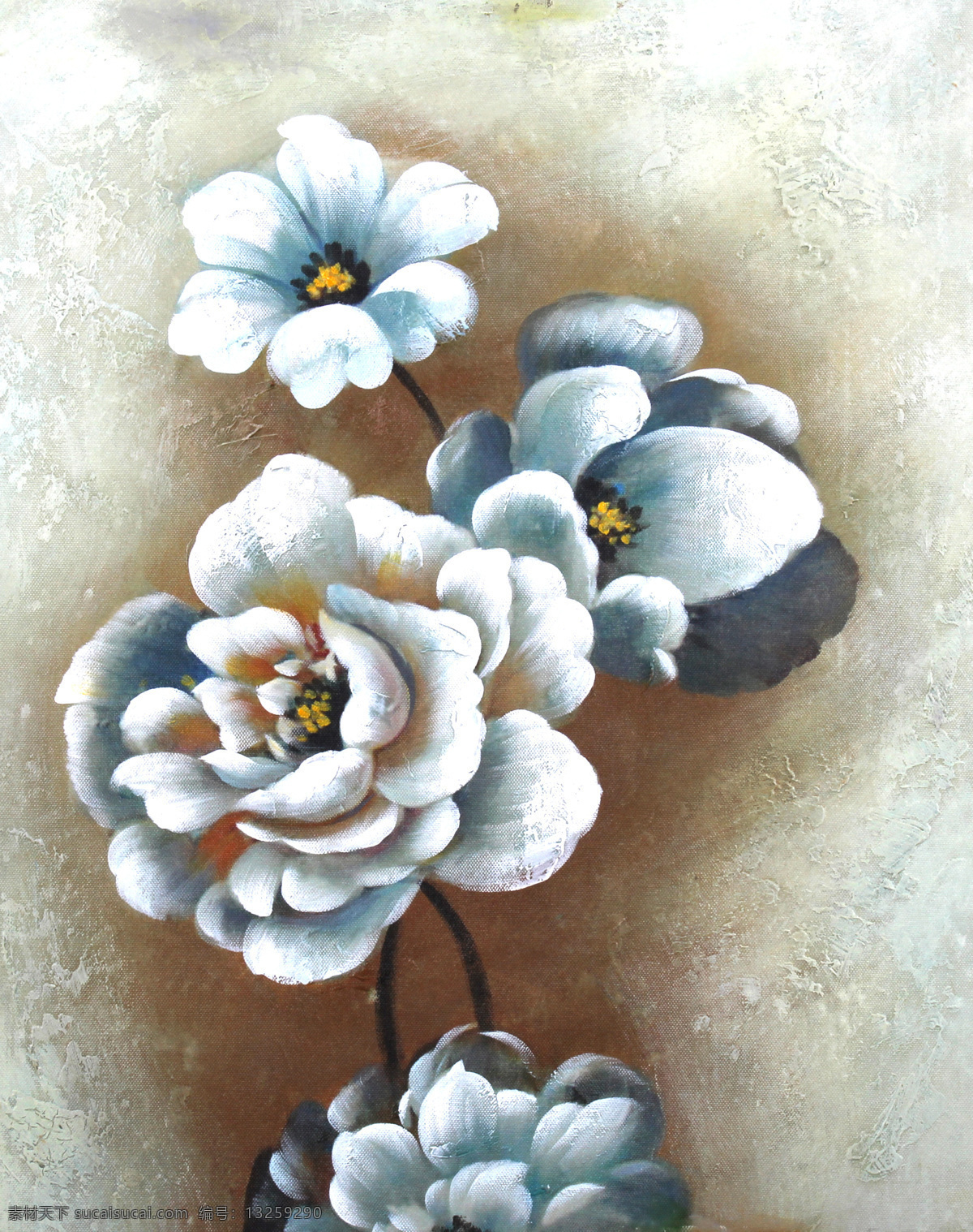 花朵油画 油画 绘画 艺术 写生 水墨 花草 画 水墨画 风景 其他艺术 文化艺术 白色