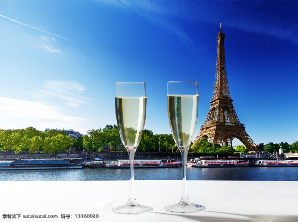 巴黎 埃菲尔铁塔 香槟 白葡萄酒 浪漫巴黎 旅游胜地 法国巴黎 建筑设计 环境设计 白色
