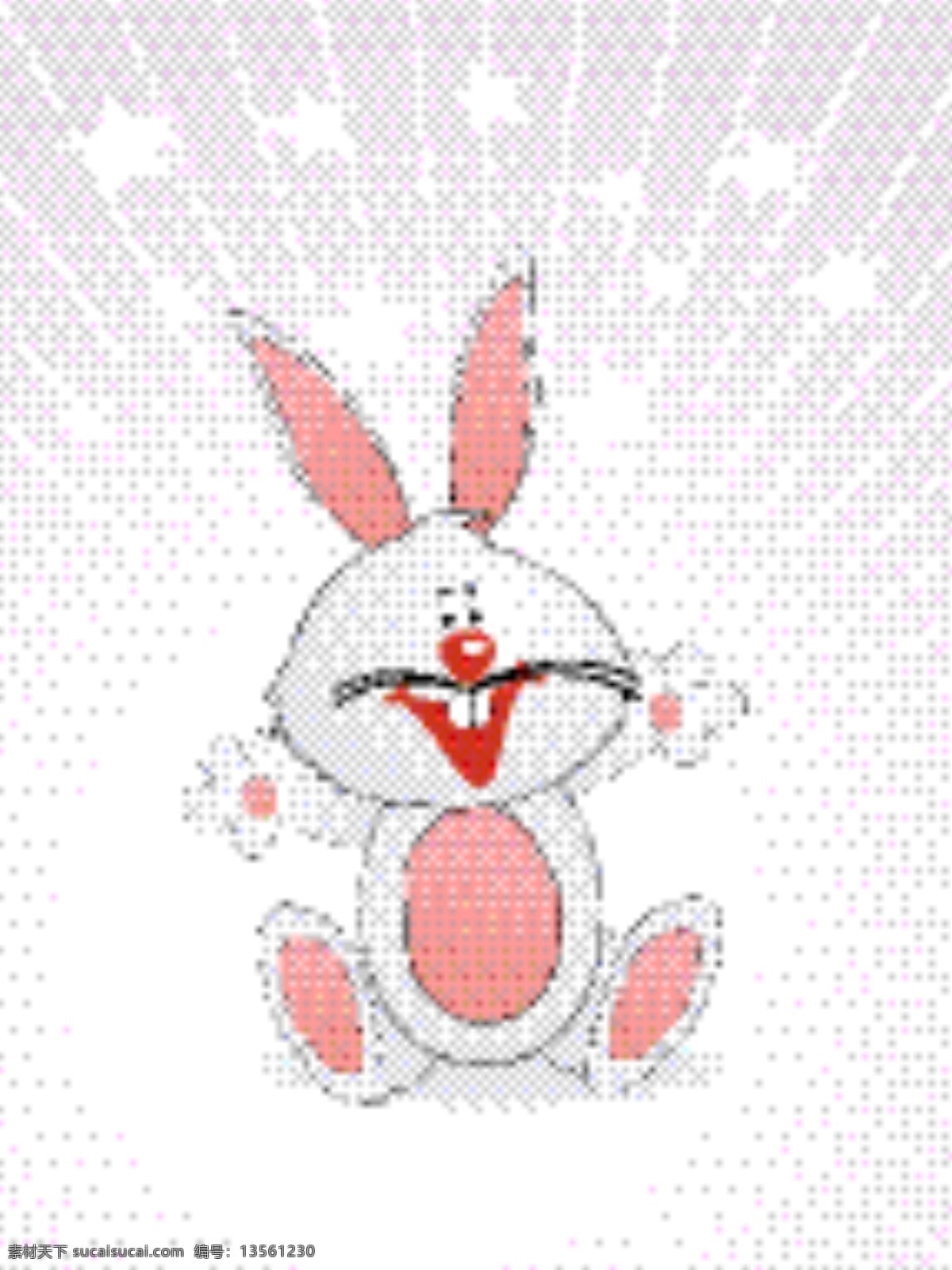 快乐 兔子 插画 矢量 白色