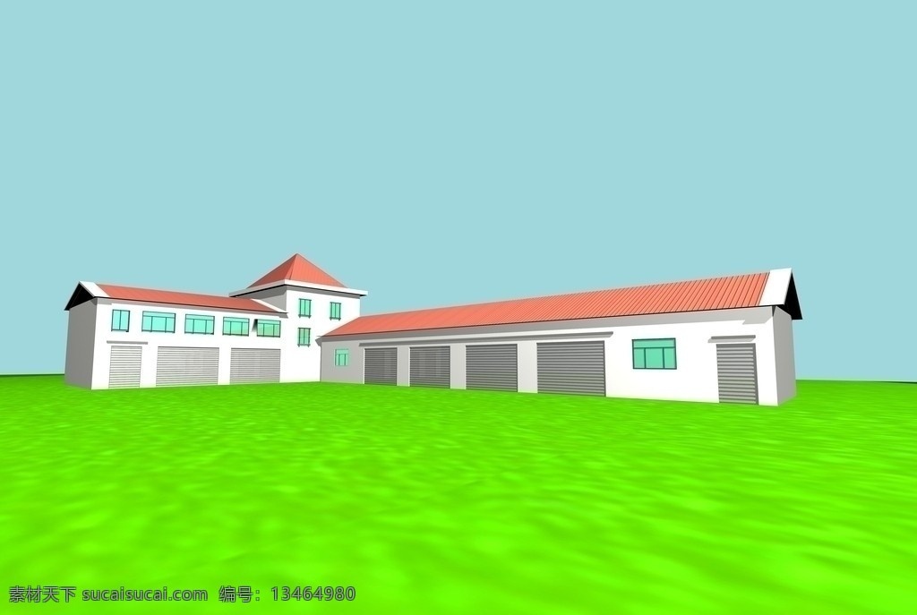 车库 鸟瞰图 效果图 3d车库 建筑设计 环境设计